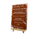 Pancarte candy bar plexiglass terracotta sur chevalet