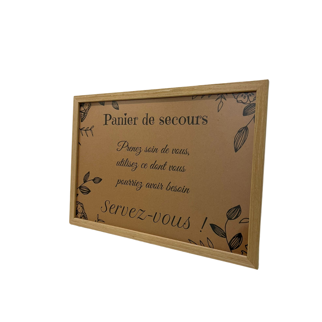 Pancarte panier de secours encadré