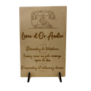 Pancarte livre d'or audio en bois