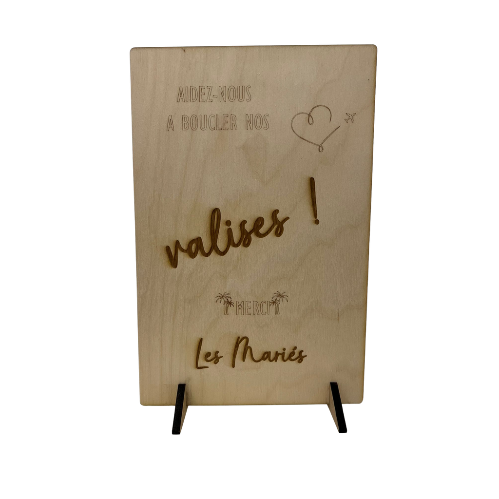 Pancarte urne en bois