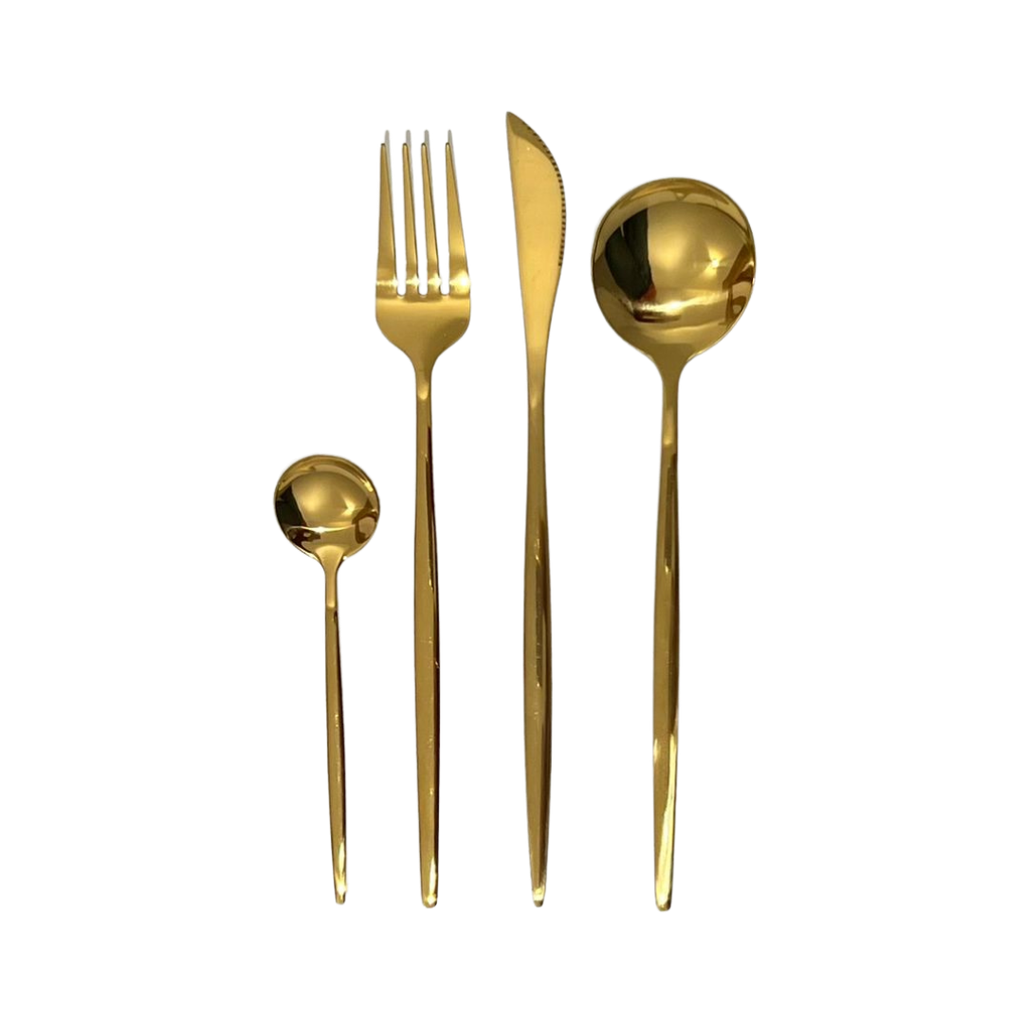 Couverts dorés (par 4 pièces)
