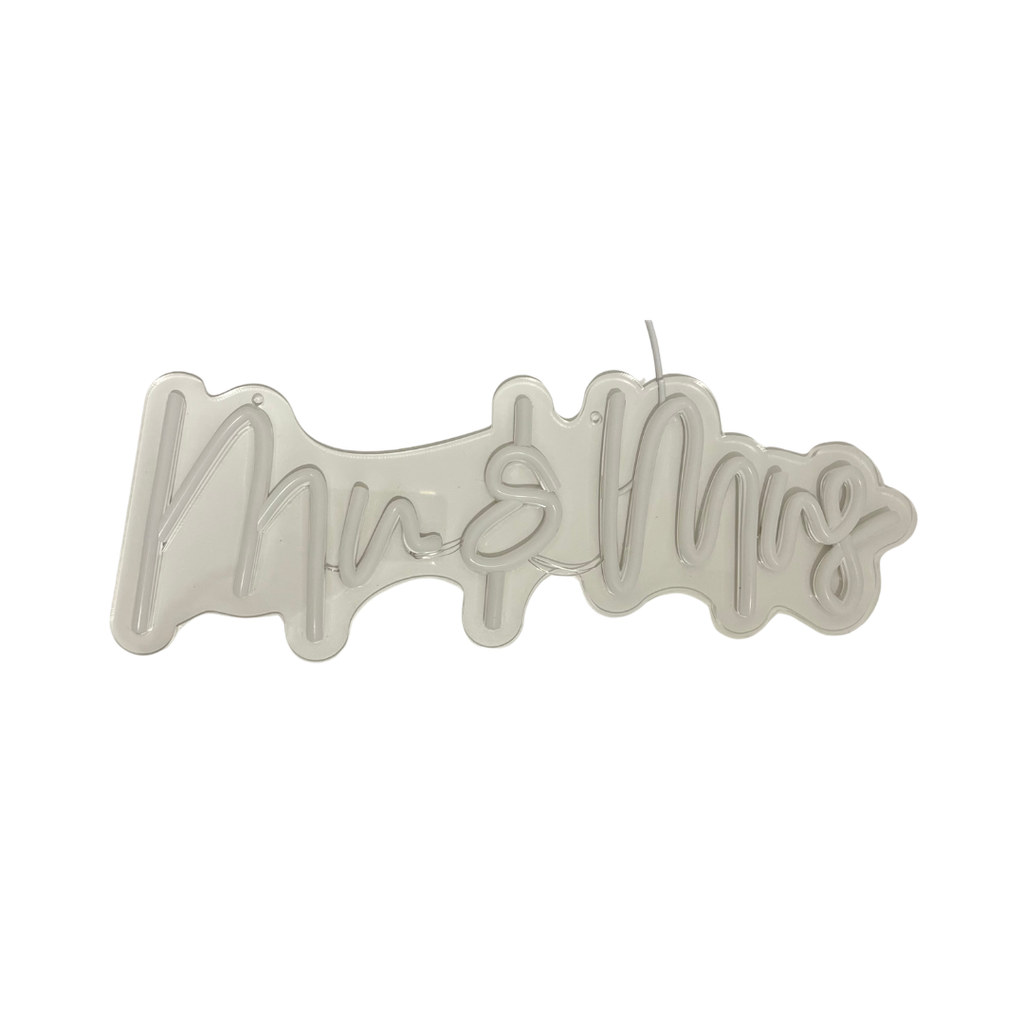 Néon à prise blanc chaud "Mr & Mrs"