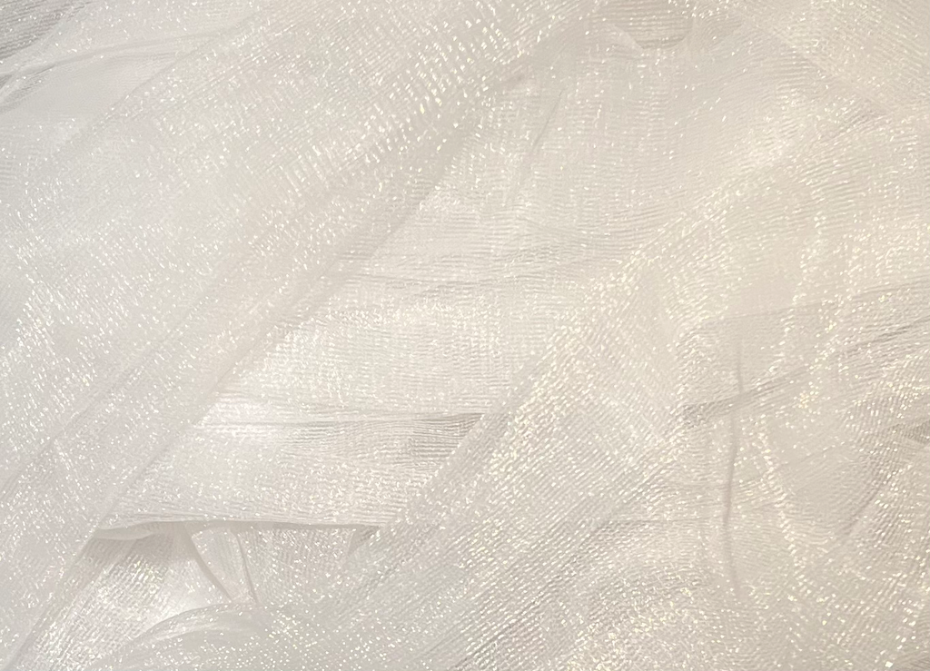 Tule voilé scintillant blanc