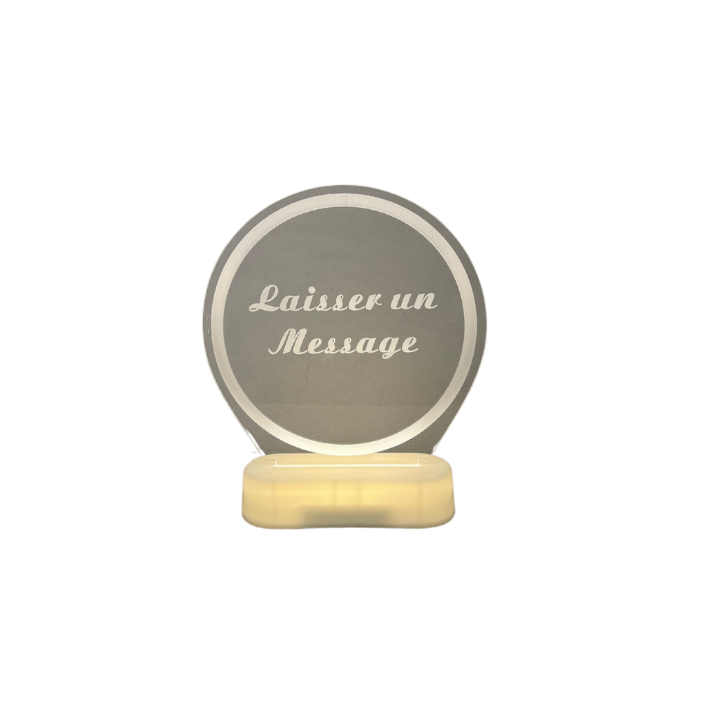 Néon à piles blanc chaud "Laisser un message"