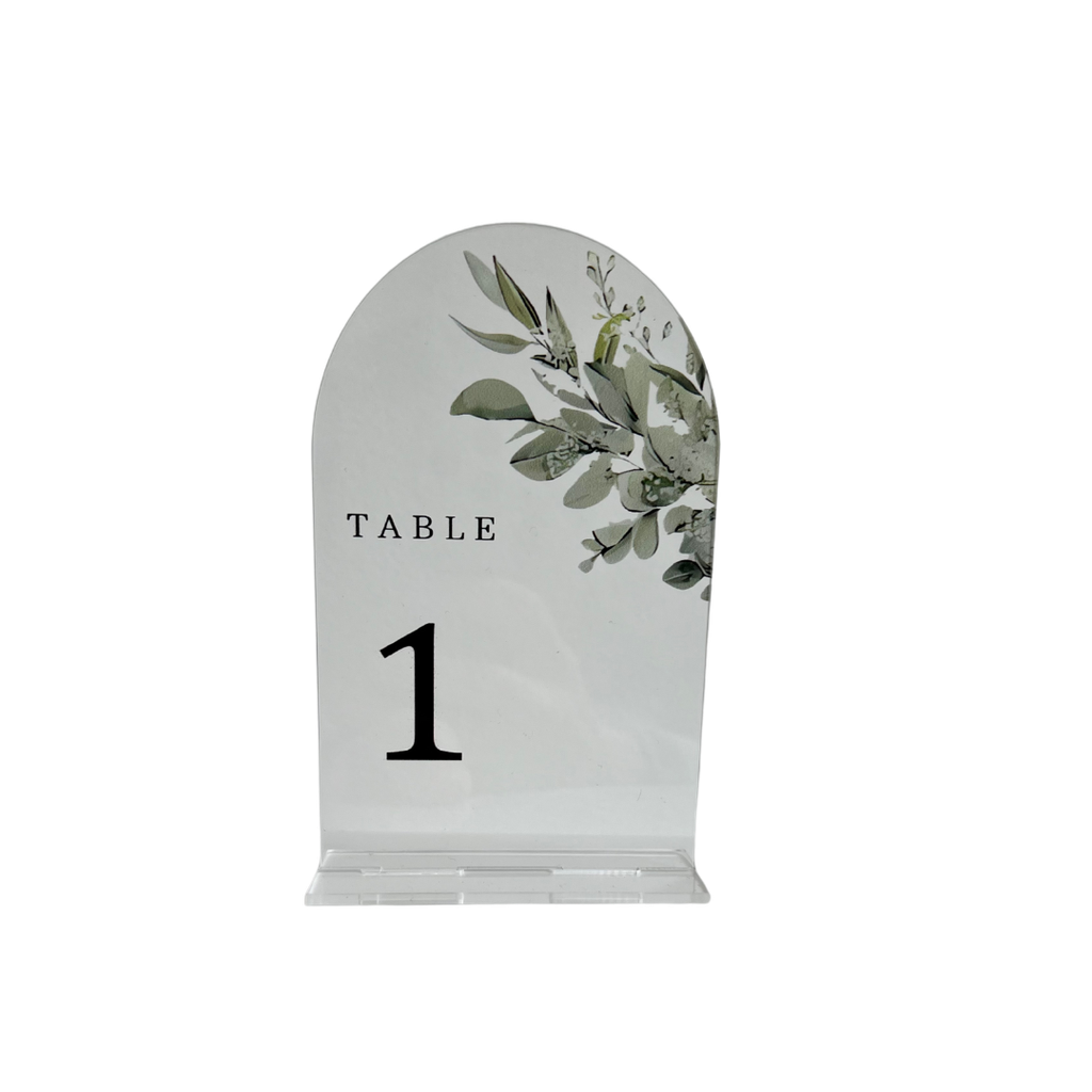 Numéro de table plexiglass transparent eucalyptus (20)