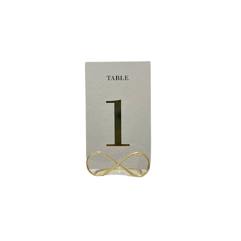 Numéro de table transparent infini en métal doré (20)