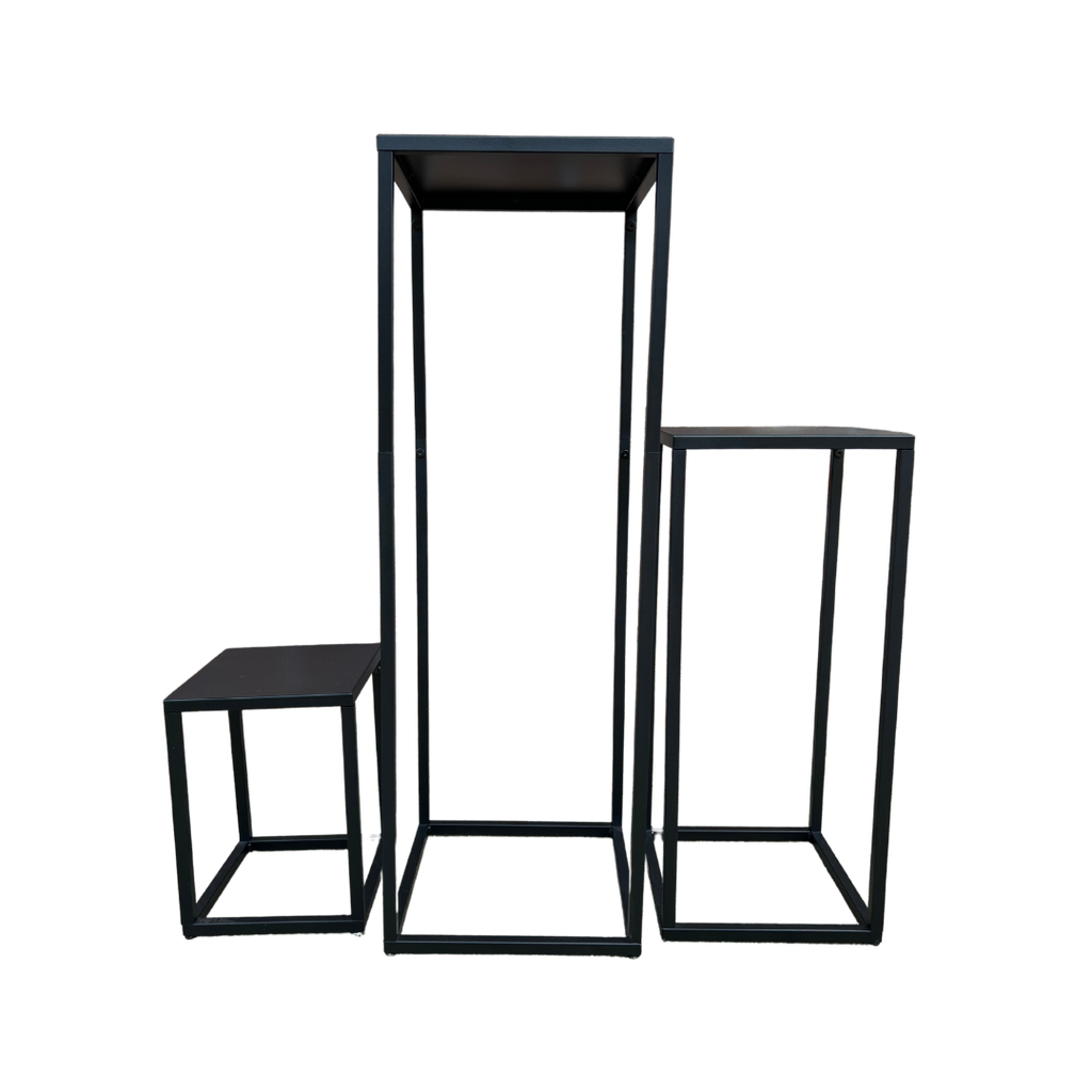 Supports en métal noir trio