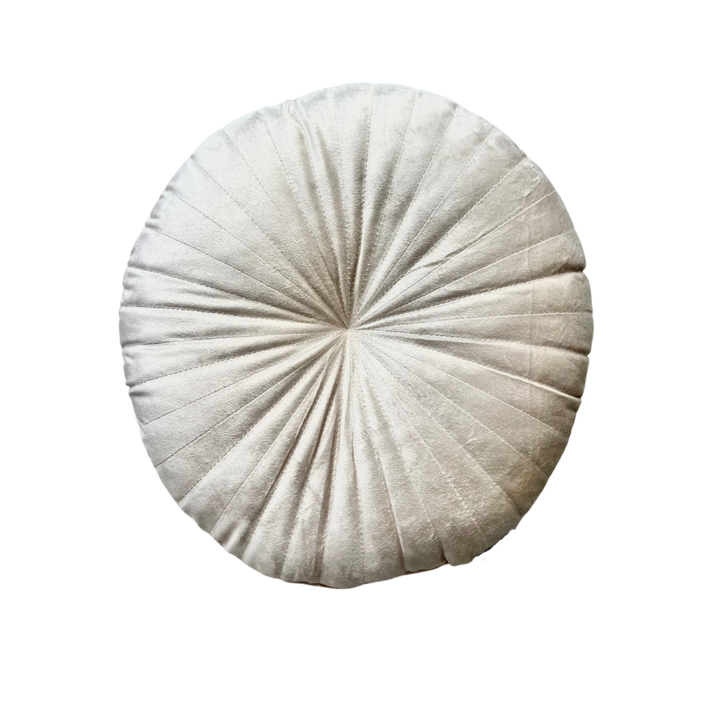 Coussin rond ivoire