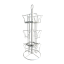 Présentoir rotatif pour cartes postales en métal blanc