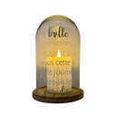Cloche en verre et bois hommage blanche