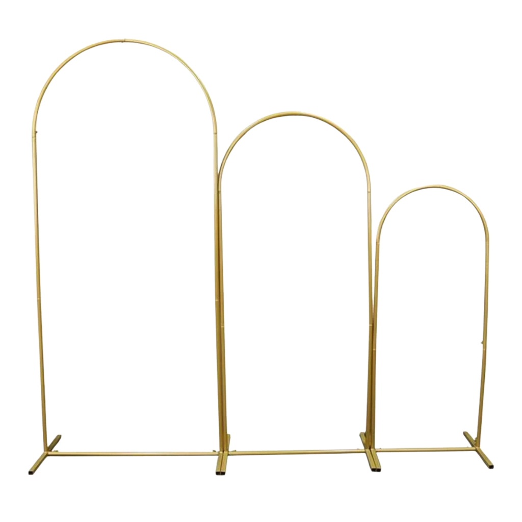 Arche voutée métallique dorée en kit trio