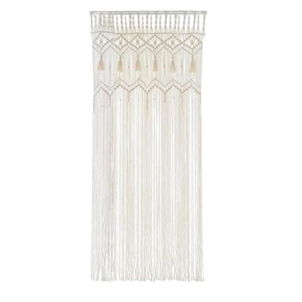 Rideau en macramé tissé 