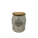 Bonbonnière en verre avec couvercle en bambou