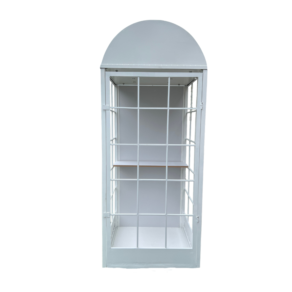 Cabine téléphonique lumineuse démontable en métal blanc