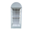 Cabine téléphonique lumineuse démontable en métal blanc