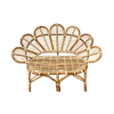 Banquette fleur en rotin 