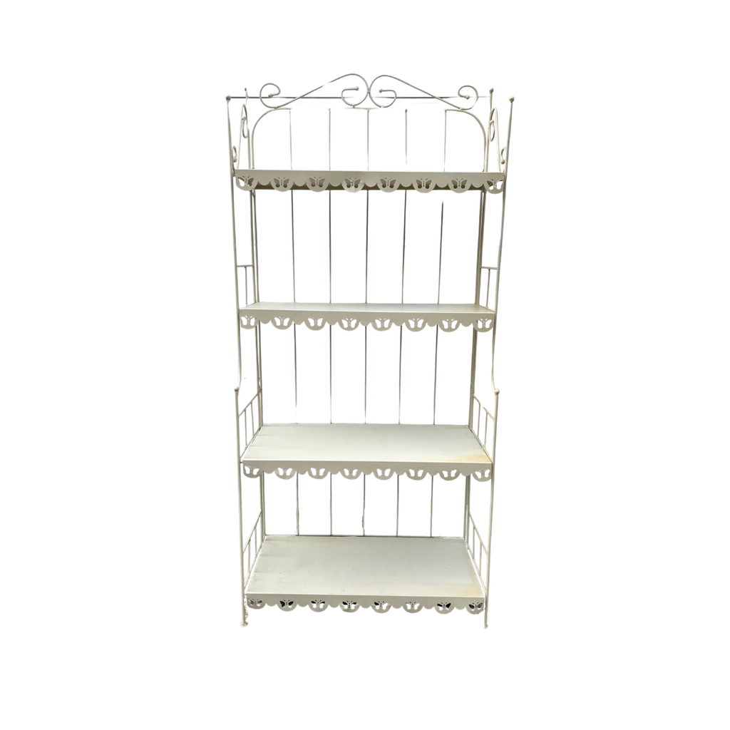 Etagère pliable en métal blanc