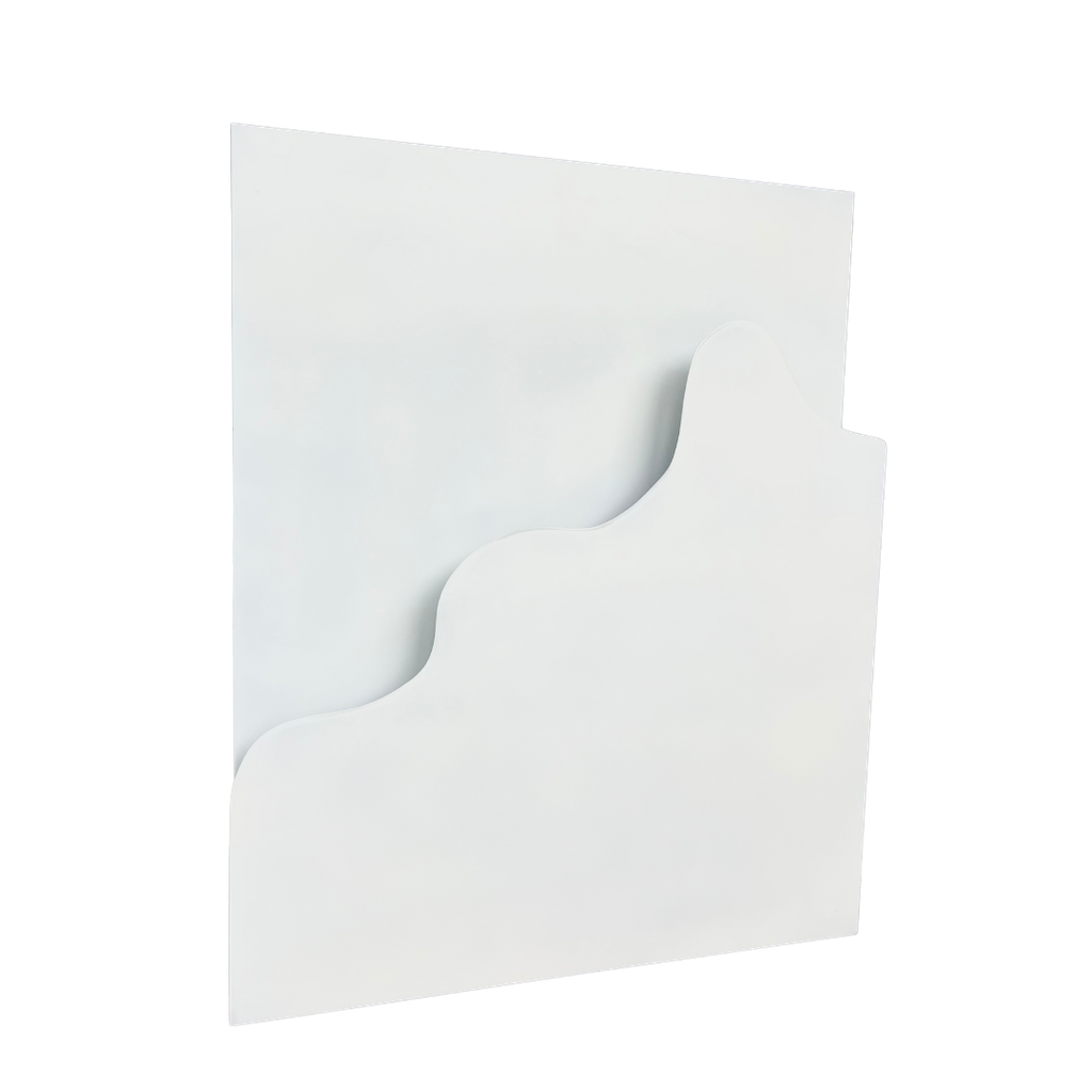Panneau en métal blanc "Vagues" (à personnaliser)