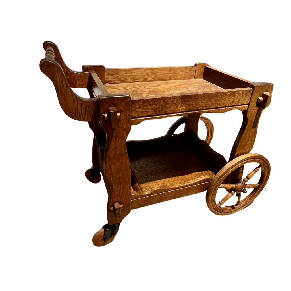 Desserte sur roulette en bois