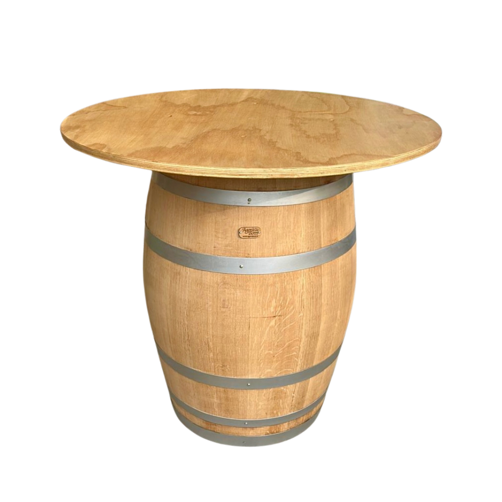 Tonneau à vin en bois mange-debout