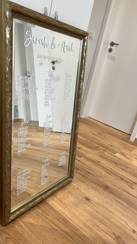 Miroir baroque grand format (PLAN DE TABLE à personnaliser)