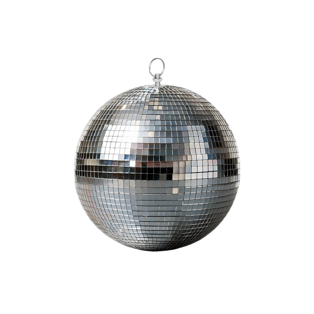 Boule à facettes argentée moyen format