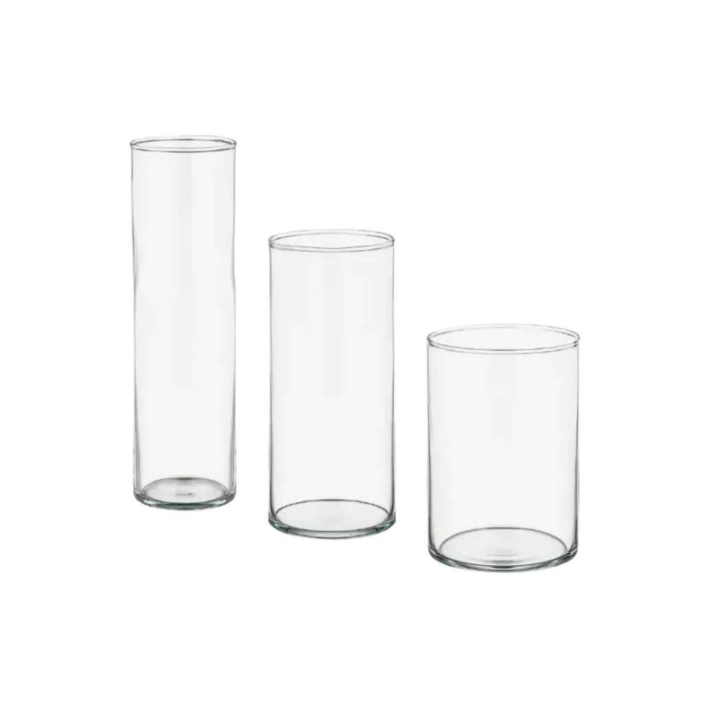 Vases transparents trio