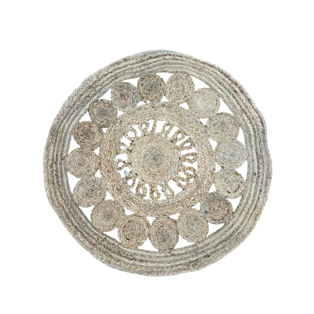 Tapis rond jute soleil