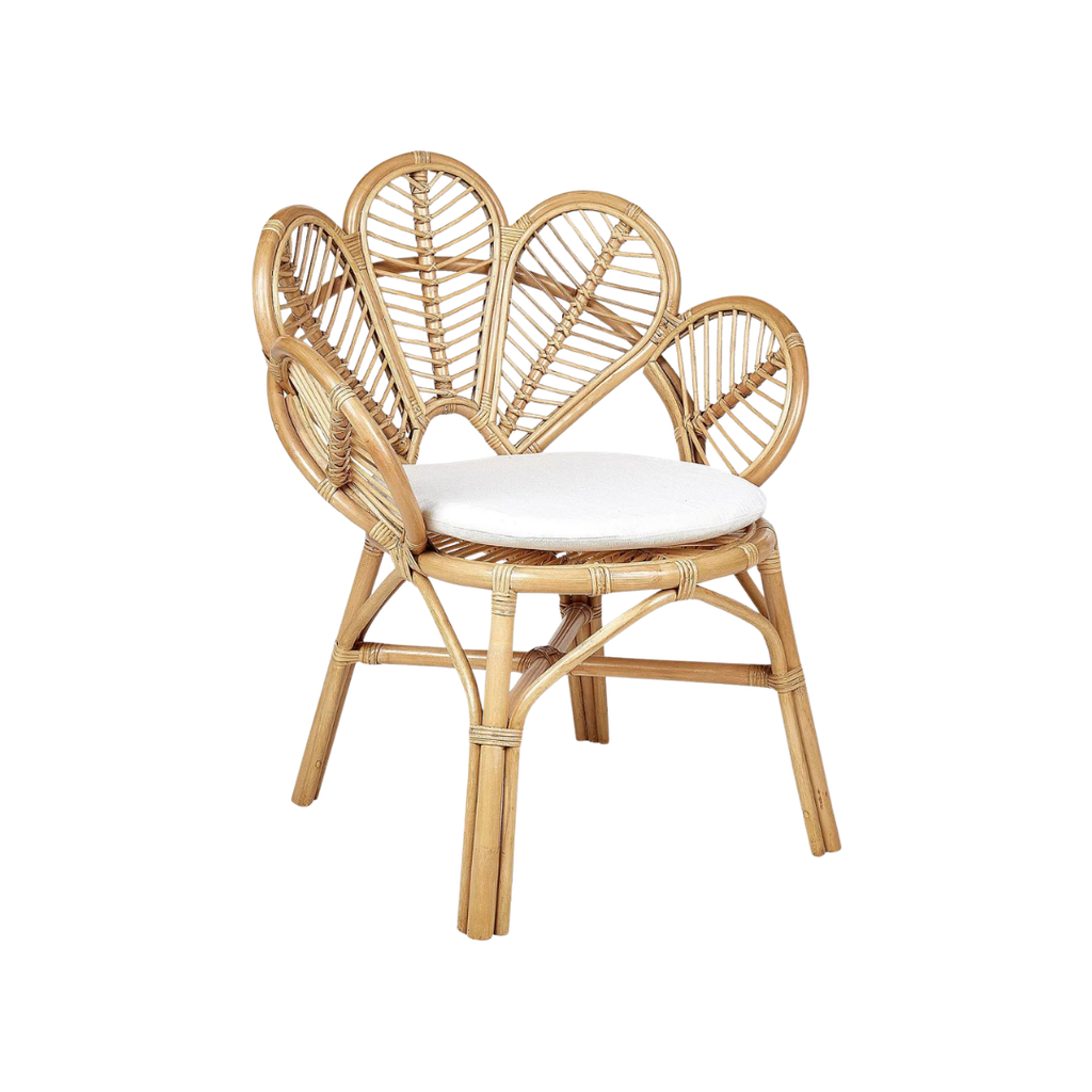 Siège fleur en rotin