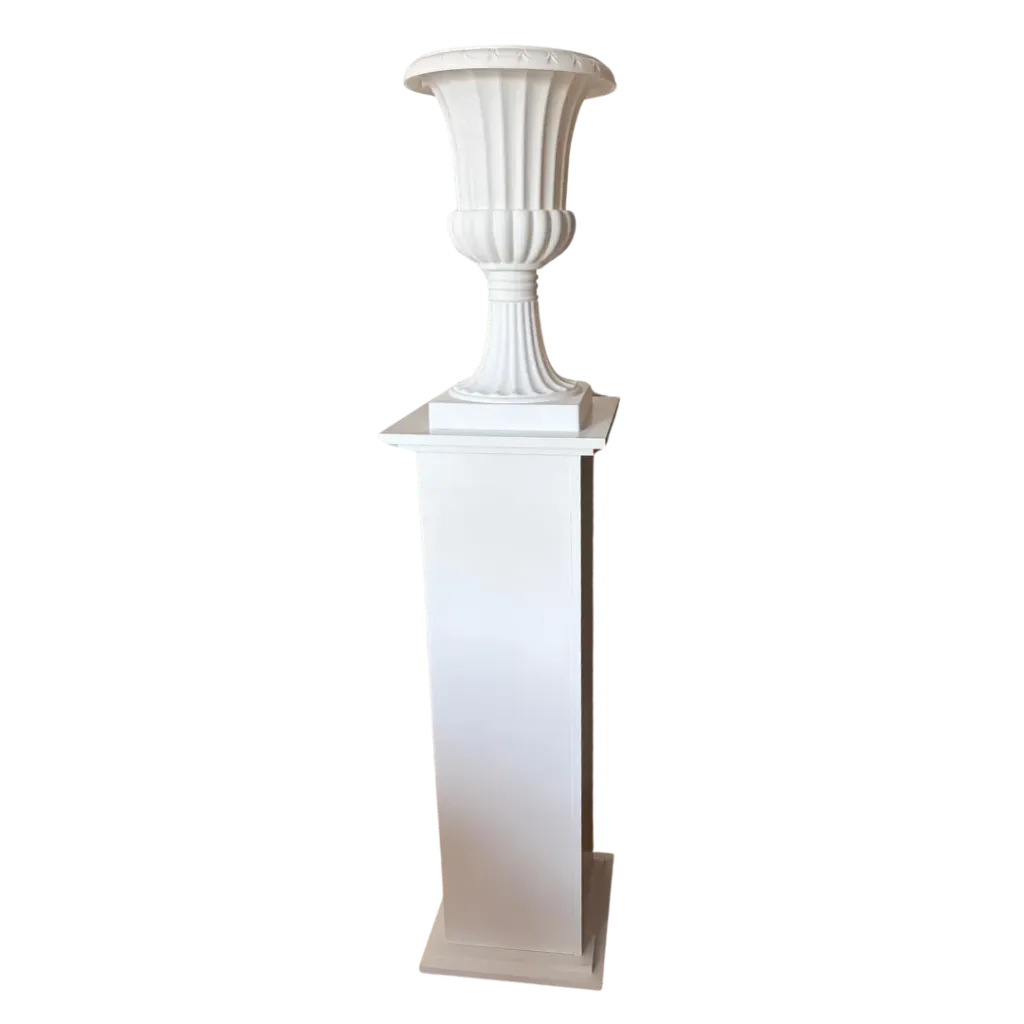 [CBVPB] Colonne en bois et vase en plastique blanc