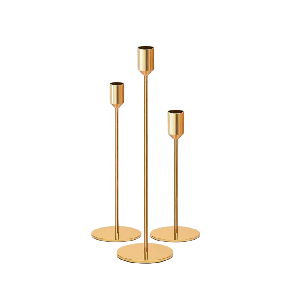 Chandeliers trio en métal rosé