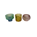 Bougeoirs/chandeliers colorés trio
