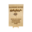 Pancarte amour en bois sur chevalet