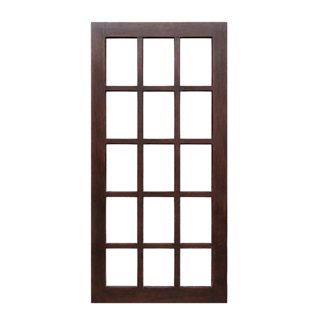 Porte en bois foncé à carreaux (PLAN DE TABLE compris)