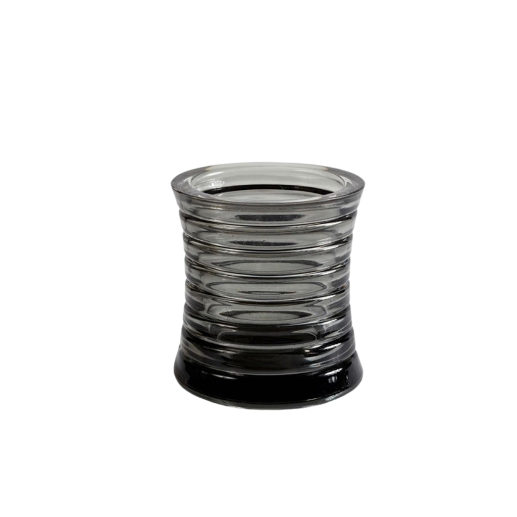 Bougeoir en verre anthracite