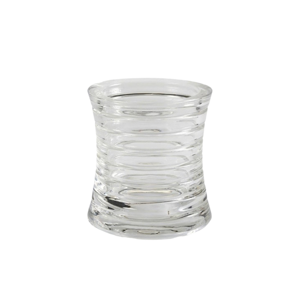 Bougeoir en verre transparent
