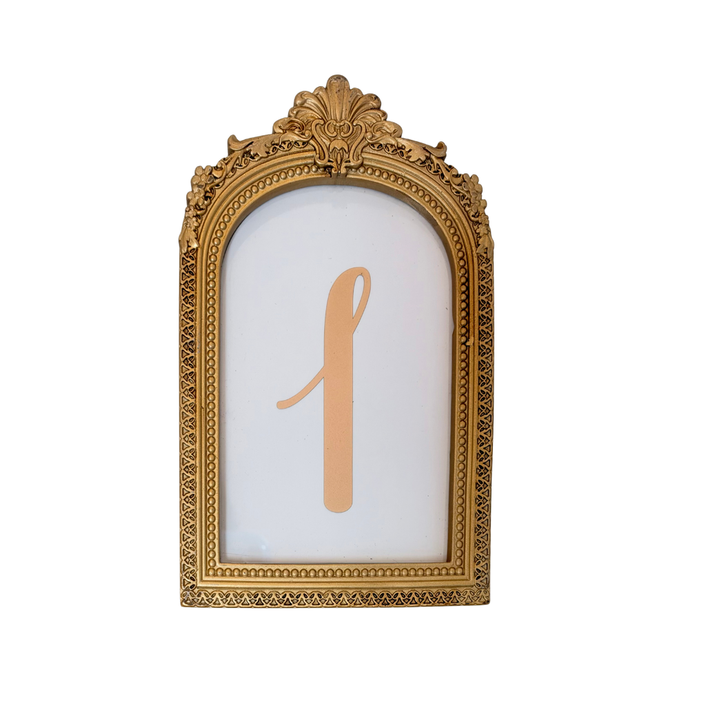 Numéro de table encadré doré (8)