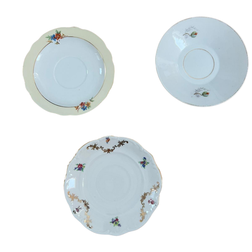 Sous tasse fleurie dépareillée
