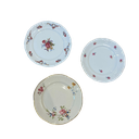 Assiette plate fleurie dépareillée