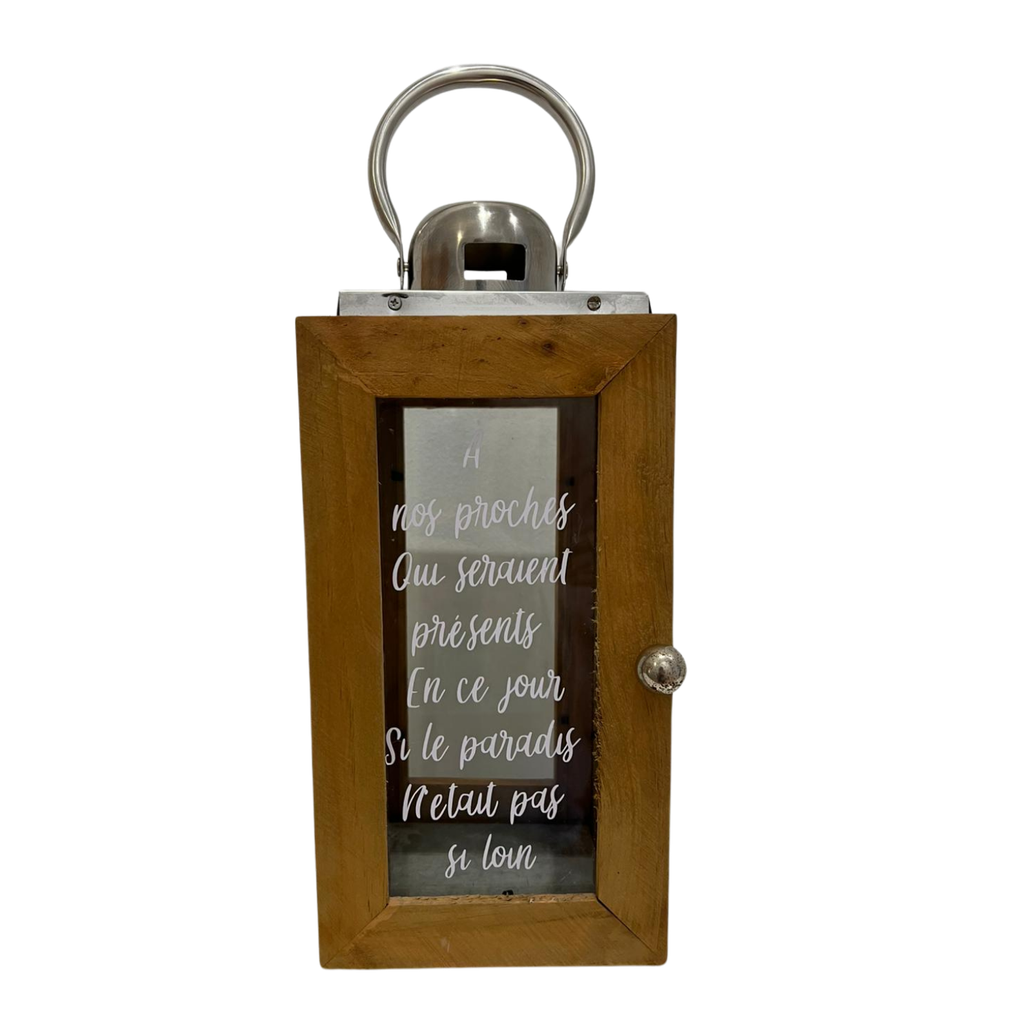 Lanterne en bois et en métal hommage 
