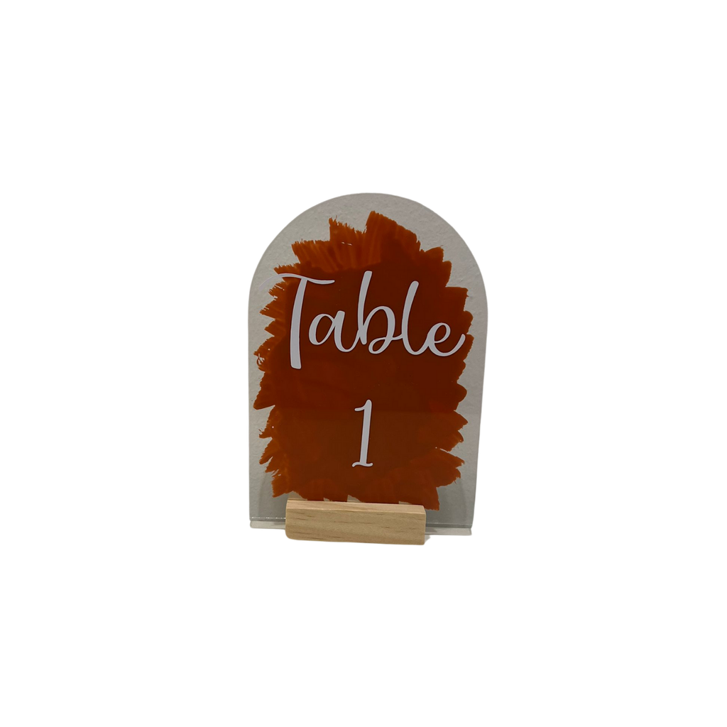 Numéros de table plexiglass terracotta (10)