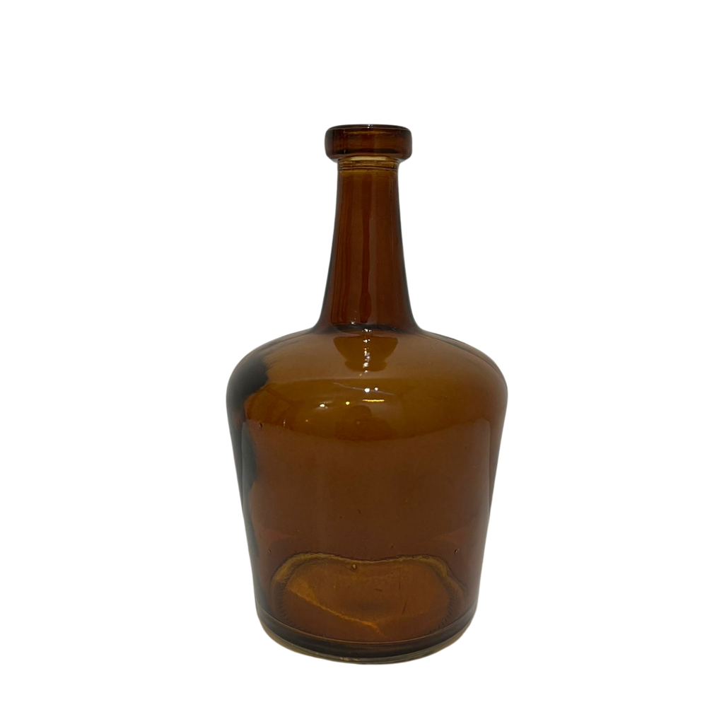 Vase en verre brun petit