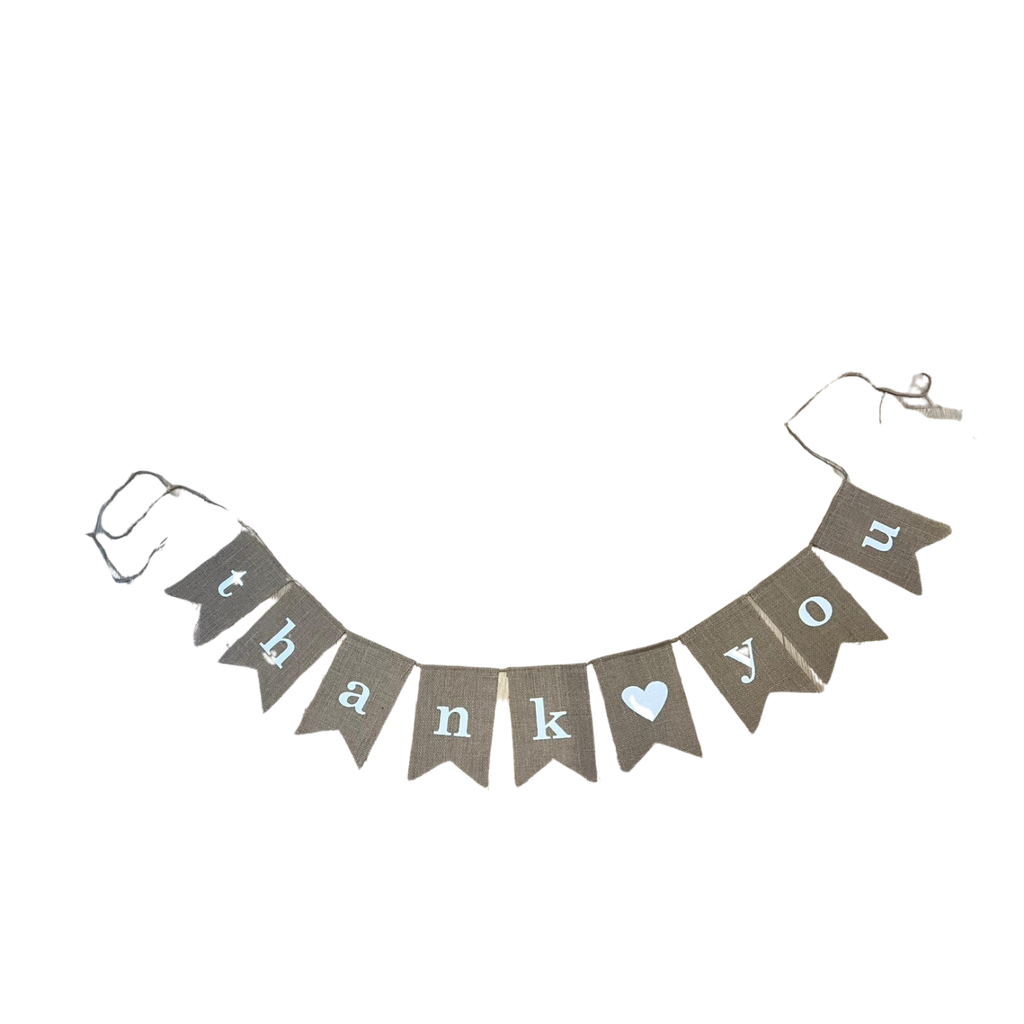 Banderole en jute "Thank you"