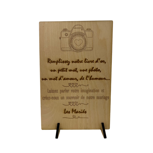 [PLOPEB] Pancarte livre d'or photo en bois