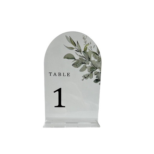 [NTPTE] Numéro de table plexiglass transparent eucalyptus (20)