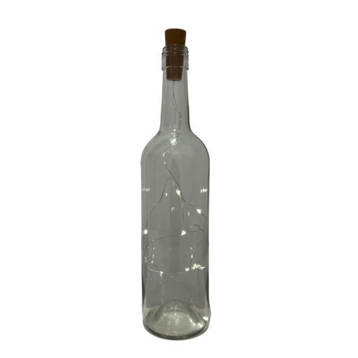 [BVTBLP] Bouteille en verre transparent avec bouchon lumineux à piles