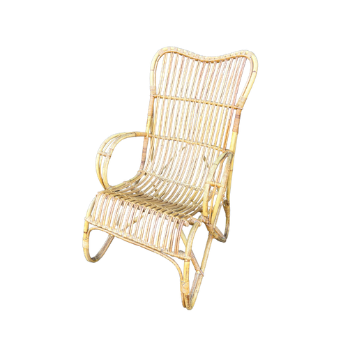 Fauteuil en rotin haut dossier