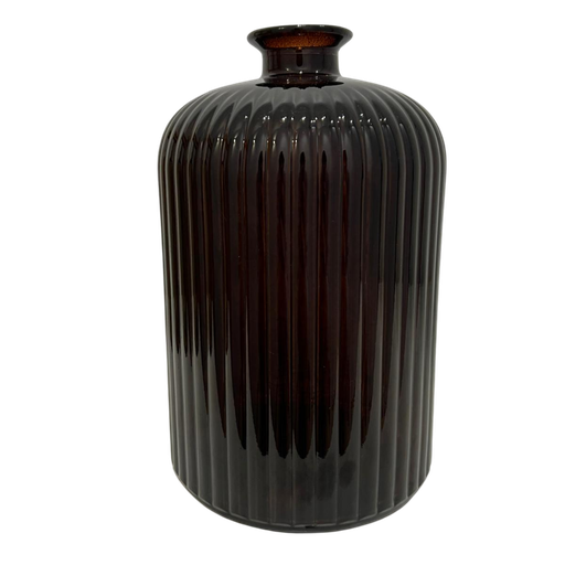 [VVBFG] Vase en verre brun foncé grand