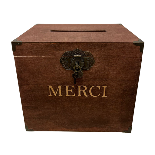 [UMBFC] Urne "Merci" en bois foncé avec cadenas